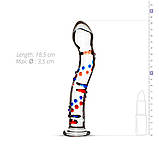 Скляний дилдо з вигинами і малюнком Gildo Glass Dildo No. 3 SO4414, фото 6