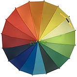 Зонт дитячий Веселка тростина THE BEST напівавтомат 16 спіць червона ручка Радужний (37509), фото 2