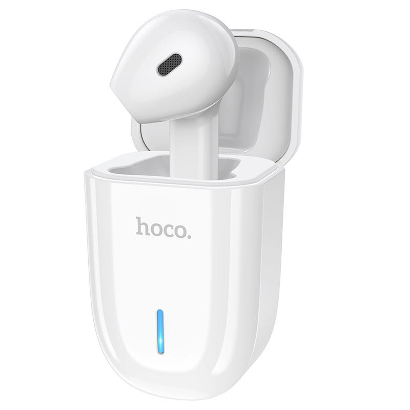 Бездротова Bluetooth гарнітура з зарядним кейсом Hoco Flicker unilateral wireles headset E55 White