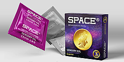 Презервативи класичні з точками та ребрами якісні SPACE, 36 штук (12 паковань по 3 шт.)