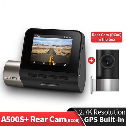 Відеореєстратор Xiaomi 70mai Dash Cam Pro Plus 70ma + камера заднього огляду GPS Global Version РОССЬКИЙ НОВИНКА!, фото 2