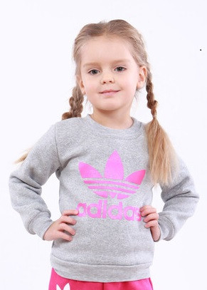 Дитяча толстовка з принтом Adidas для дівчинки тринитка, фото 1