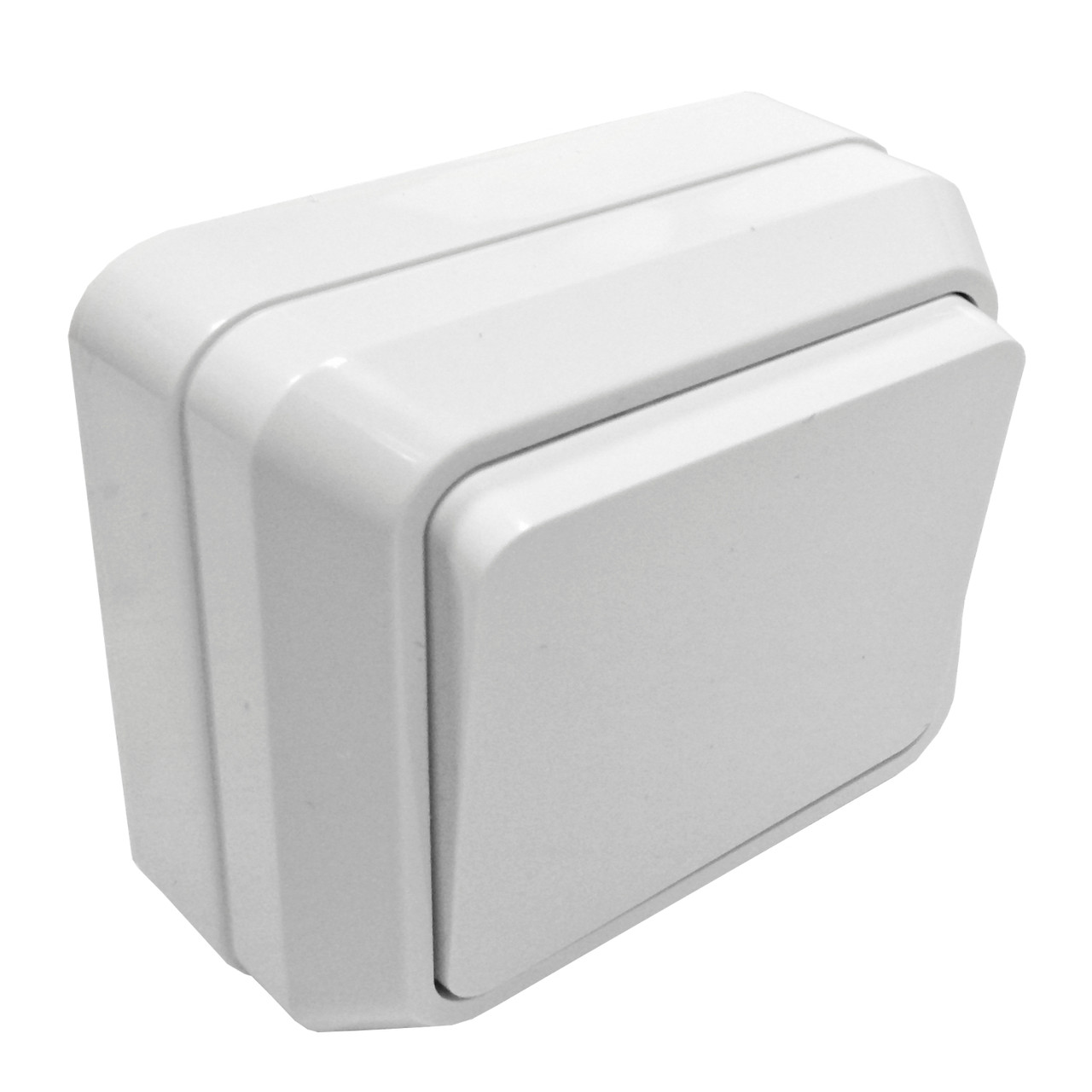 Вимикач одноклавішний накл. біла 10А RODINA (18062) ТМ LUMANO