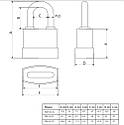 Замок навісний Apecs PDR-50-70-L з довгою дужкою, фото 4
