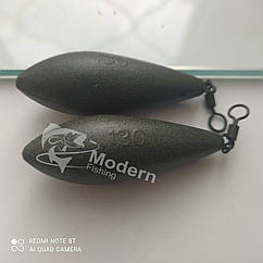 Коропове грузило Modern-Fishing-"Bullet" порошкова фарба "Green Powder 130 г