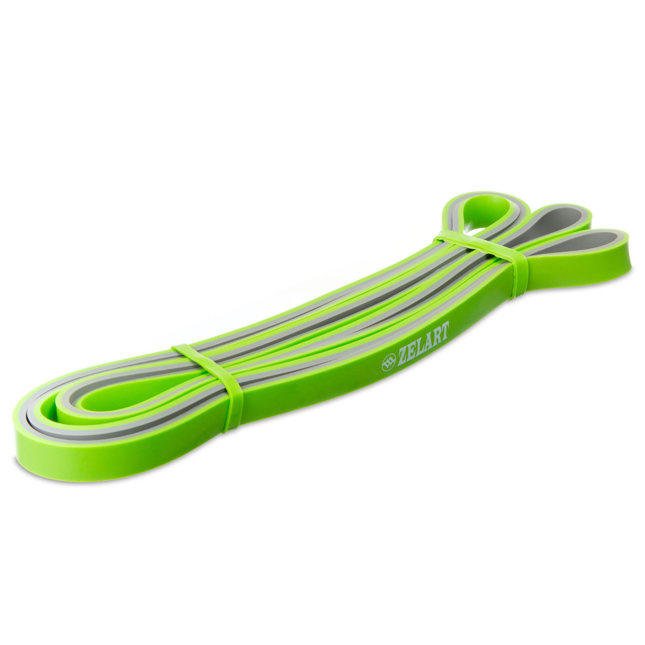 Гума для фітнесу та підтягувань двошарова Power Bands FI-0911-2 потужність XXS Green-Gray, фото 1