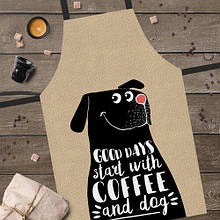 Фартух для кухні Сolorful Good days start with coffee and dog