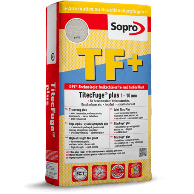 Sopro TF+ - Високоміцна затирка для швів від 1 мм до 10 мм, 15 кг 592 сірий
