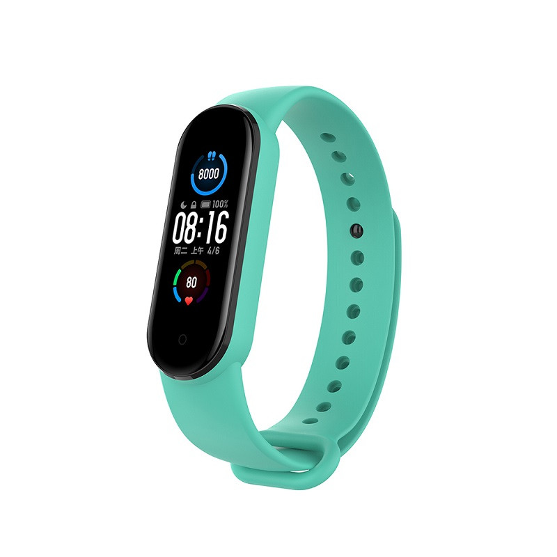 Ремінець для фітнес браслета Xiaomi Mi Band 5, 6, 7 бірюзовий