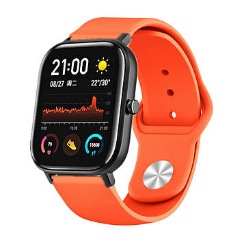 Ремінець силіконовий для годинника 20 мм Sport design помаранчевий