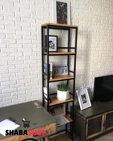 Стеллажи в комнату в стиле лофт - 80 фото