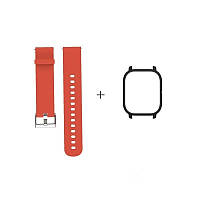 Amazfit GTS Комплект для смарт годинника (ремінець і бампер), Orange-Black