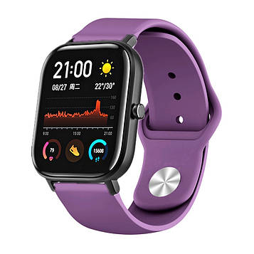 Ремінець силіконовий для годинника 20 мм Sport design фіолетовий