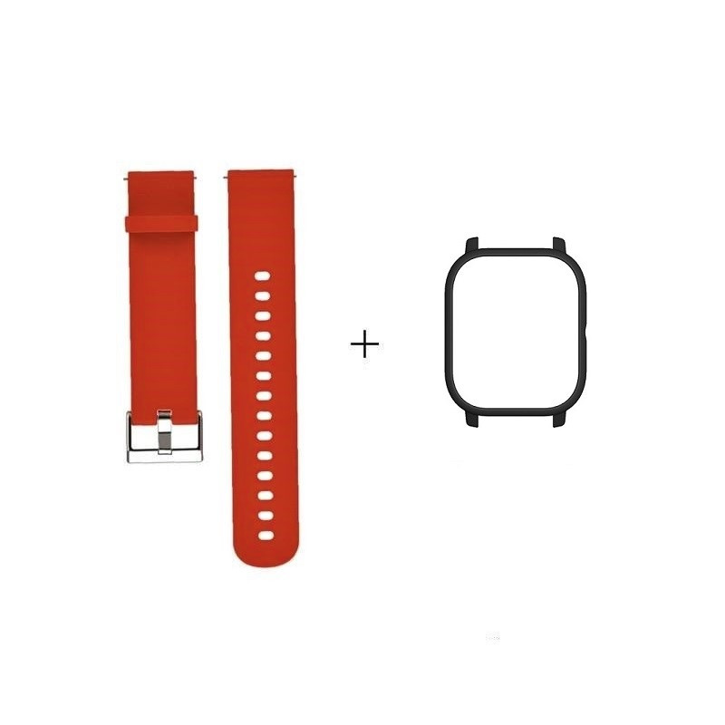 Amazfit GTS Комплект для смарт годинника (ремінець і бампер), Red-Black