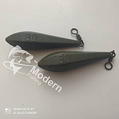 Коропове грузило Modern-Fishing — "Long Horizon" порошкова фарба "Green Powder", 80 г