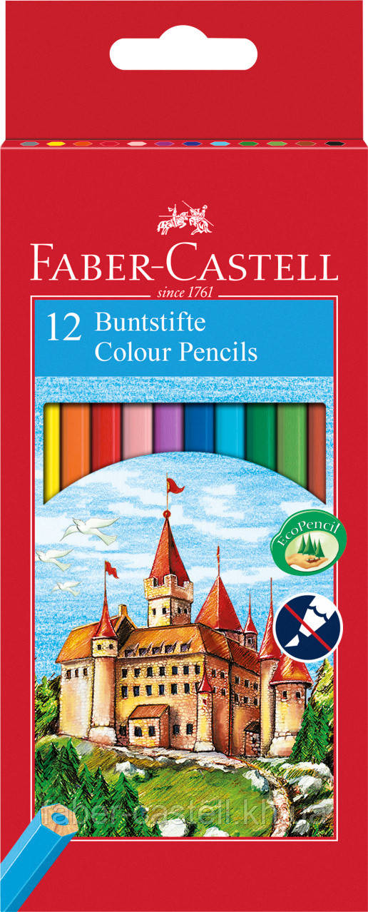 Олівці кольорові Faber-Castell 12 кольорів "Замок", 120112