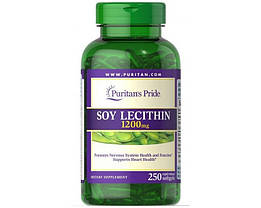 Соєвий лецитин Puritan's Pride Soy Lecithin 1200 mg 250 гел капс, фото 5
