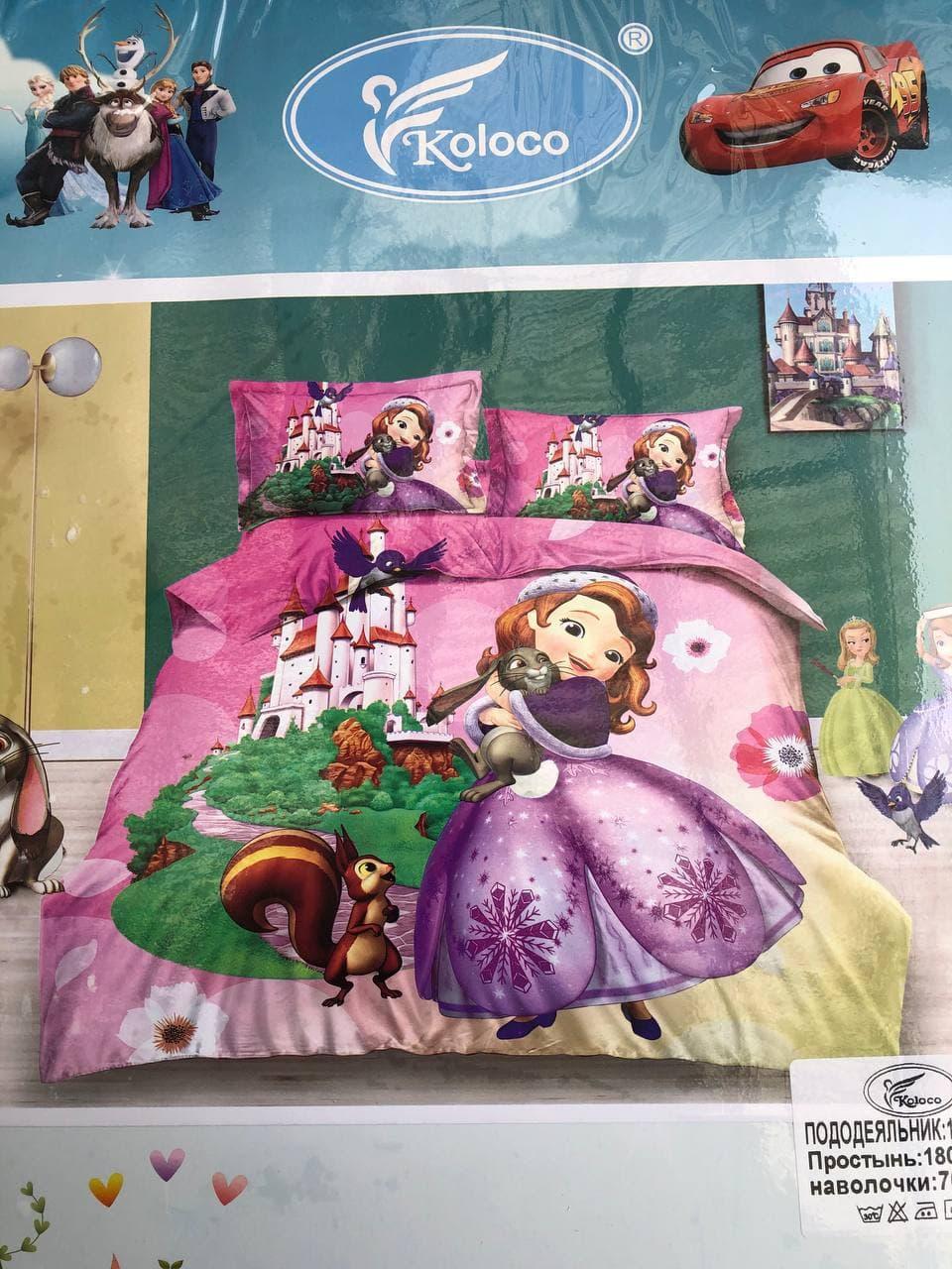 Детское постельное белье| Полуторный комплект постельного белья для детей | Постельное Белье Принцессы Дисней - фото 1 - id-p1374366947