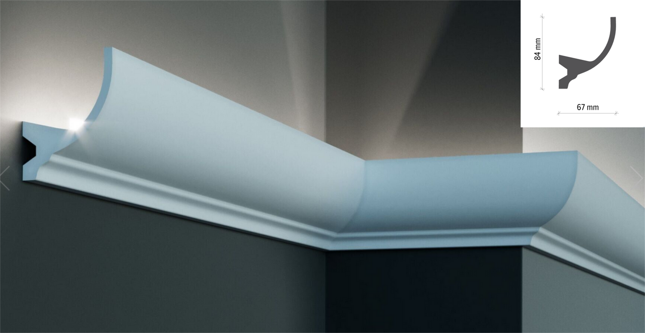 LED профілі Tesor KF 715 (2.00 м), Світлодіодні системи непрямого освітлення з пінополістиролу.