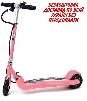 Електросатокат дитячого SNS 5,5" Kids. Світло, звук, важіль газу. Рожевий, фото 1