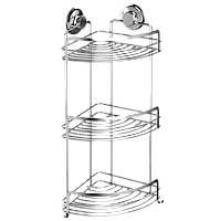Полиця потрійна кутова на вакуумних присосках