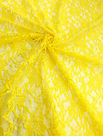 Гипюр цвет жёлтый (ш 150 см) для отделки женской одежды, платьев, юбок, декора.