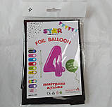 Фольгована цифра Slim STAR чорний "4" 40 "(102см) в упаковці, фото 2
