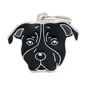 Медальйон-адресник для собак MyFamily Friends Американський стаффордширський тер'єр чорний