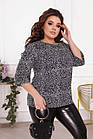 Блузка жіноча в горошок великий розмір 754.2 (54 56 58) кольори: бежевий, білий, чорний) СП, фото 8