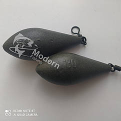 Коропове грузило Modern-Fishing — "Fat Long Cast" порошкова фарба "Green Powder 130 г