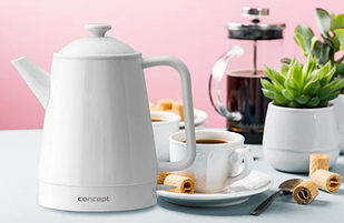 Побутовий керамічний білий чайник на 1,5 л Concept RK0080