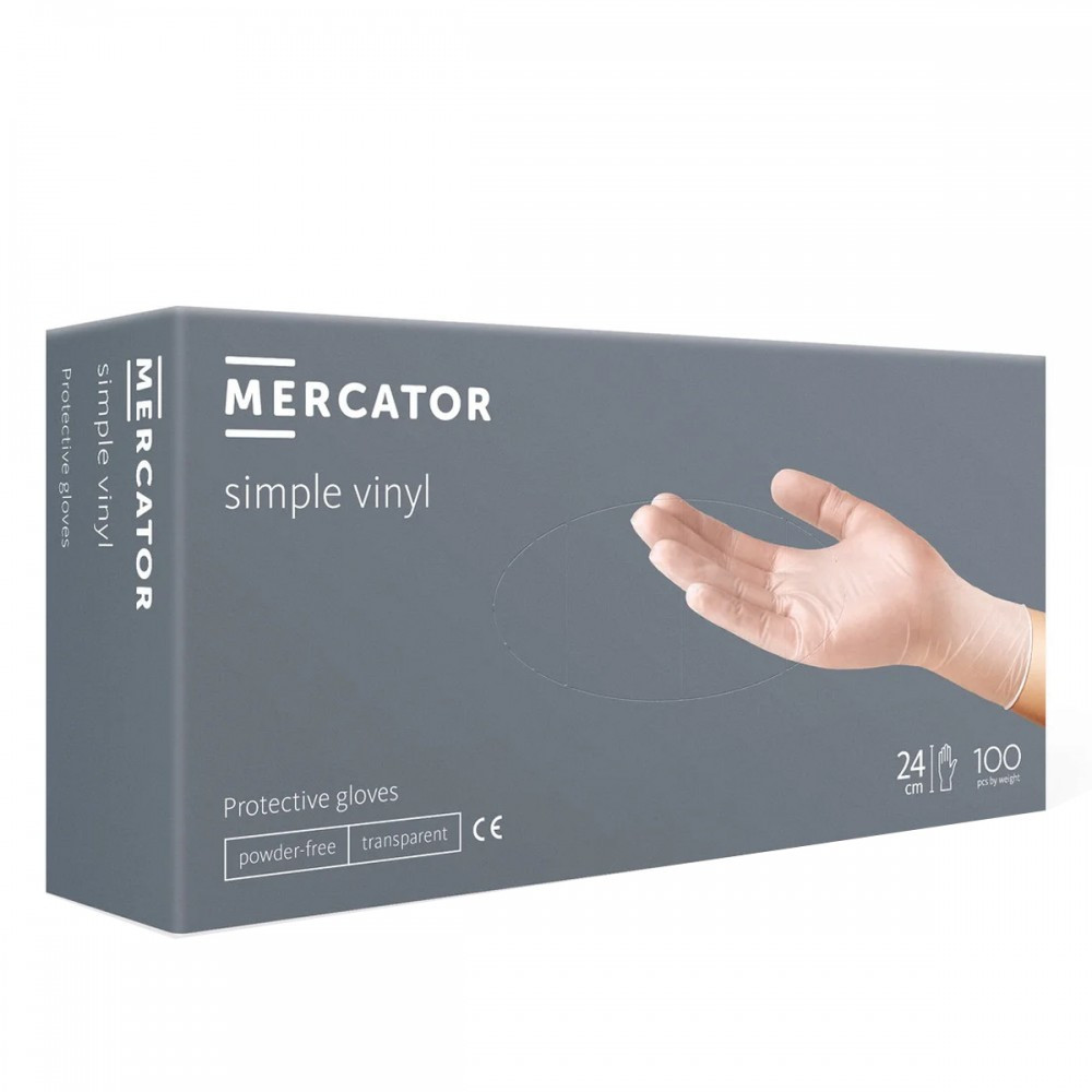 Рукавички вінілові неопудрені MERCATOR VINYL S (50пар)