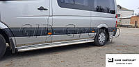 Пороги боковые труба с листом Renault Master (98-21) D42 короткая база