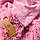 Покривало хутряне "Травичка" (рожевий) 220х240 см, фото 2