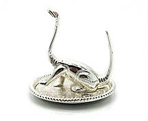 Підставка під кільця "динозавр" (9х8,5х7,5 см)(2569lq+)"срібло"