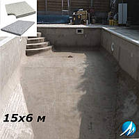 Комплект для отделки борта бетонного бассейна 15х6 м копинговым камнем