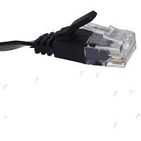 Патчкорд шт. 8Р8С - 8Р8С, CAT6, чорний, плоский, 32AWG*4P*(BCu), 3метра