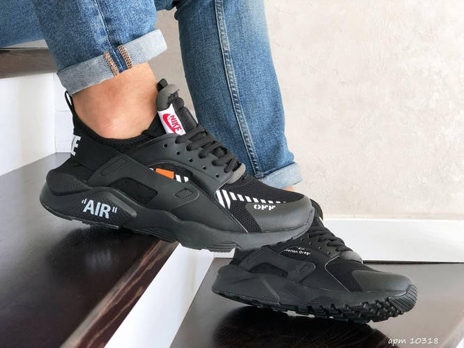Мужские кроссовки Nike Air Huarache Off-White (черные с белым ...