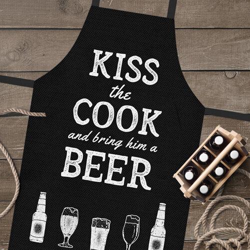 Фартух повнокольоровий Сolorful Kiss the cook and bring him a beer