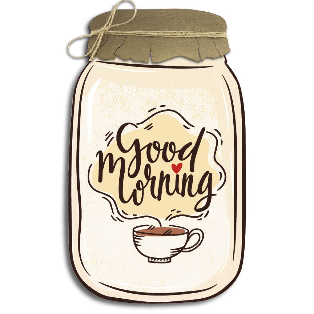 Декоративна дерев'яна табличка у формі банки Good morning хрб0006ба Тур-Колекшн