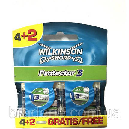Змінні касети для гоління Wilkinson Protector 3 6 шт., фото 1