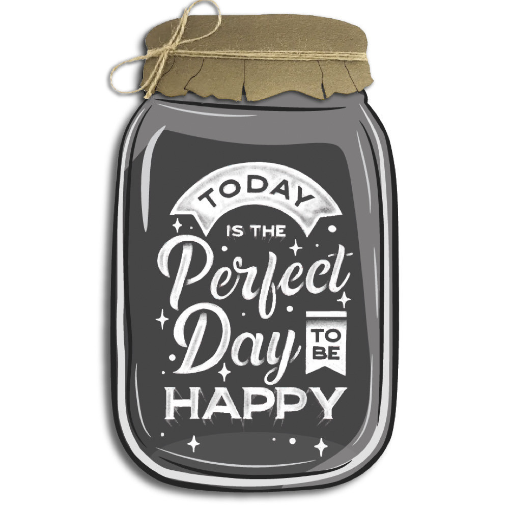 Декоративна дерев'яна табличка у формі банки Today is the perfeсt day to be Happy хрб0021ча Тур-Колекшн