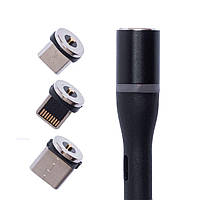 Кабель Магнитный Для Зарядки И Синхронизации + Коннектор USB Type-C + Micro Usb + Apple Lightning