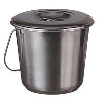 Відро господарське харчове 10 л A-PLUS №3 (0389) з кришкою з нержавіючої сталі R_5882