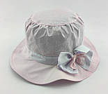 Панама дитяча 48, 50, 52, 54 розмір бавовна для дівчинки панамка головні убори рожева (ПД125), фото 2