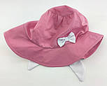 Панама дитяча 48, 50, 52, 54 розмір бавовна для дівчинки панамка головні убори рожева (ПД131), фото 4