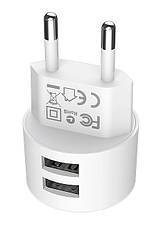Зарядний пристрій (зарядка) для телефону Borofone BA23A Brilliant 2xUSB 2.4 А Білий, фото 5
