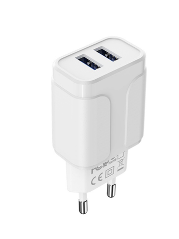 Зарядний пристрій (швидка зарядка) для телефону Borofone BA37A 2xUSB Quick Charge 3.0 12 W Білий, фото 1