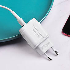 Зарядний пристрій (швидка зарядка) для телефону Borofone BA37A 2xUSB Quick Charge 3.0 12 W Білий, фото 6