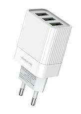Зарядний пристрій (швидка зарядка) для телефону Borofone BA40A 3xUSB Quick Charge 3.0 18 W Білий, фото 5